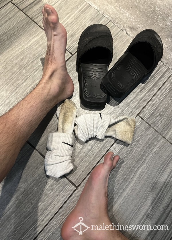 Filthy White Sweaty Gym Cum Socks
