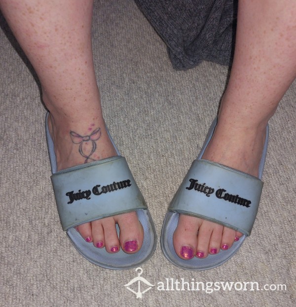 Filthy Worn Juicy Couture Sliders