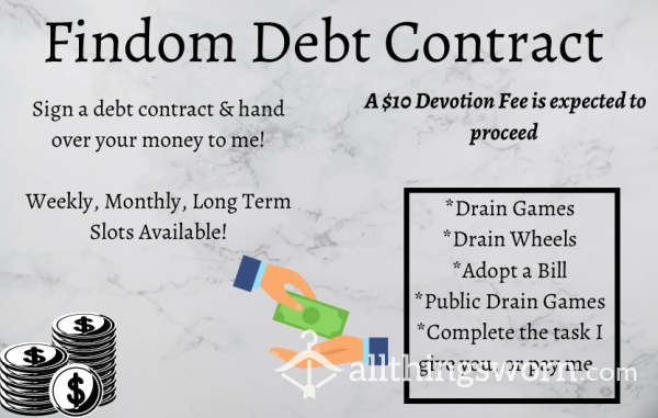 Findom Debt Contract 📃  Let Me Drain You 💵😏