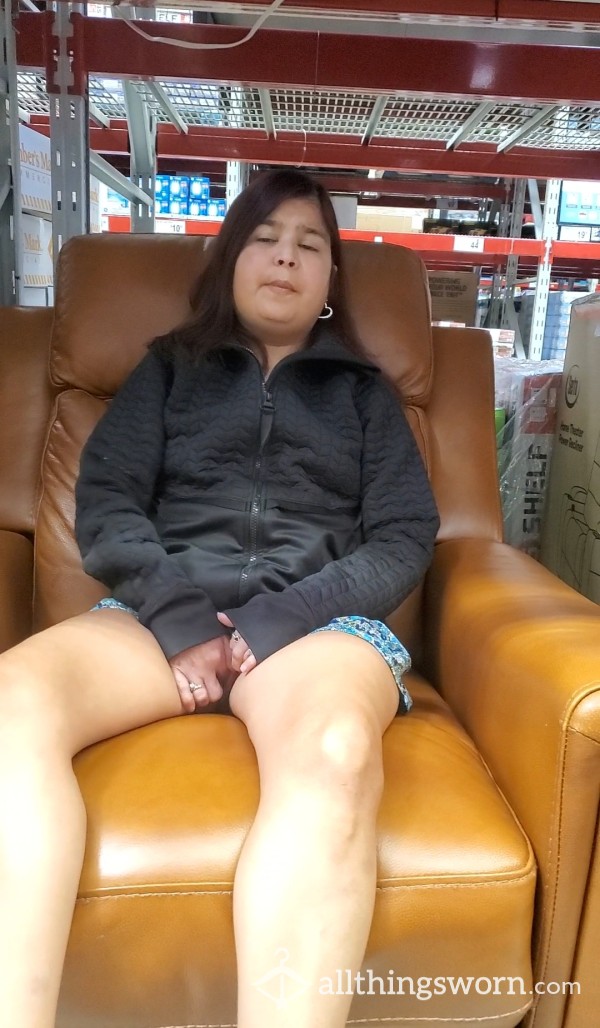 Fingering In Store On Couch Display