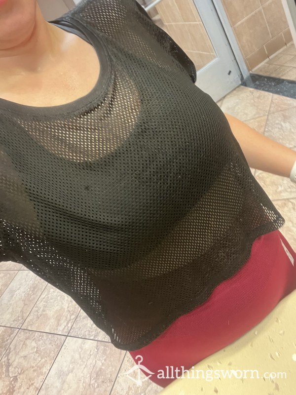 Fishnet Gym Top Soaked In Sweat ( VS Brand)
