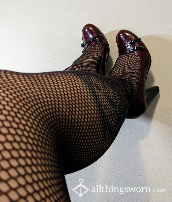 Fishnet Stockings Vintage High Heels And A Tattoo Photo Set