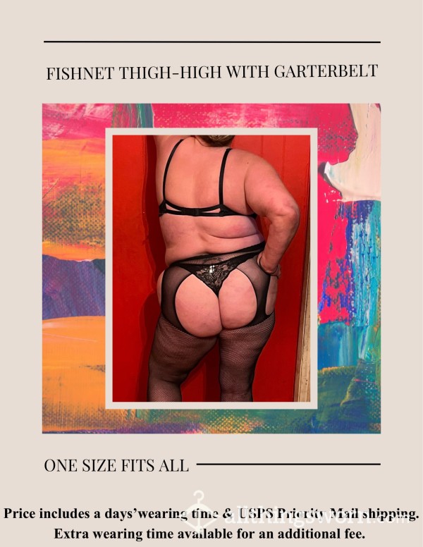 Fishnet Thigh-High With Garter-Belt