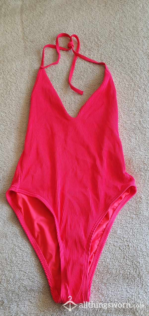 Pink Ribbed Swimsuit 💗