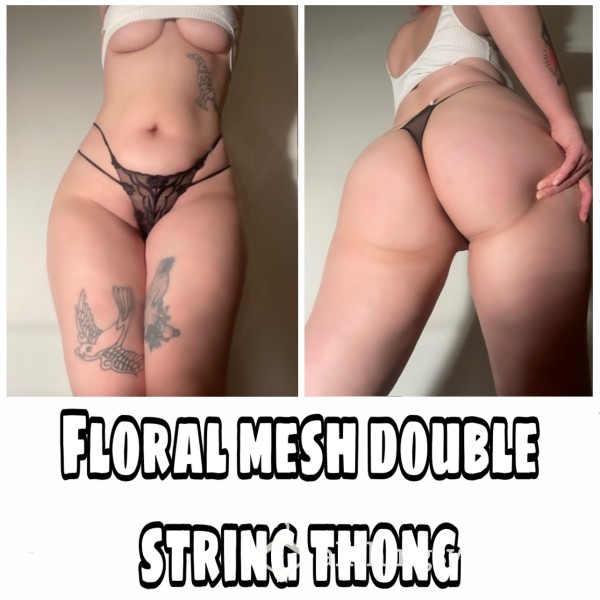Floral Mesh Double String Thong