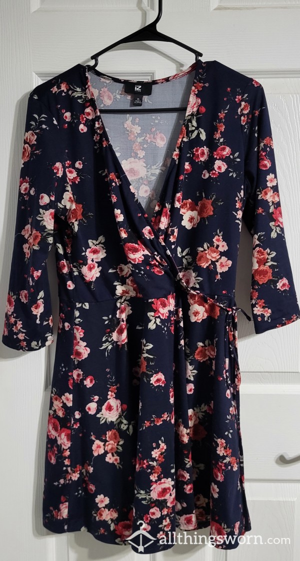 Floral Navy And Pink Dress