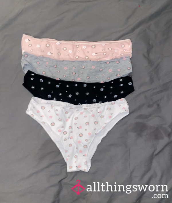 Floral Patterned Cotton Brief Panties