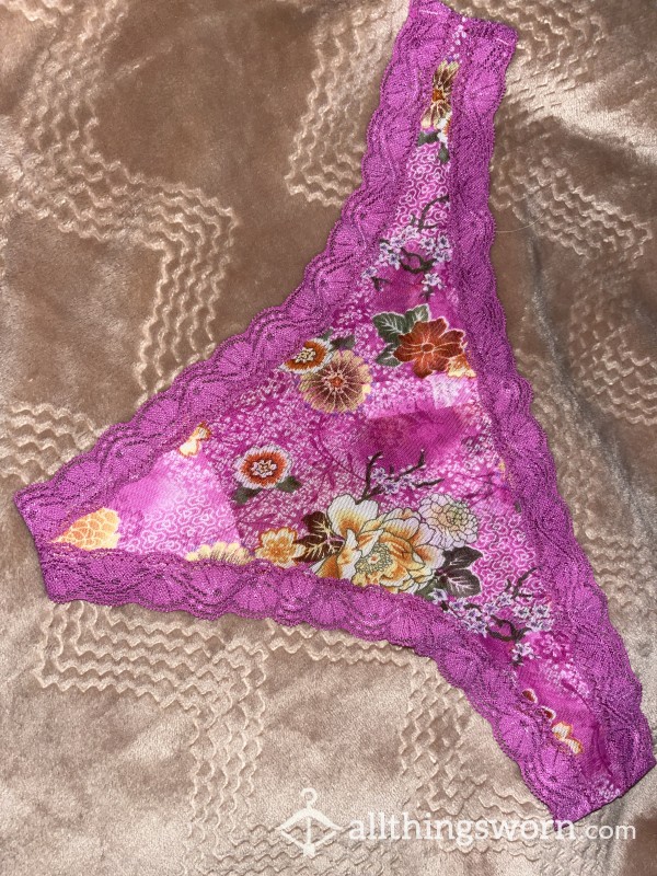 Floral Purple Thong
