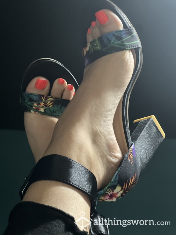 Floral Strapped Heels