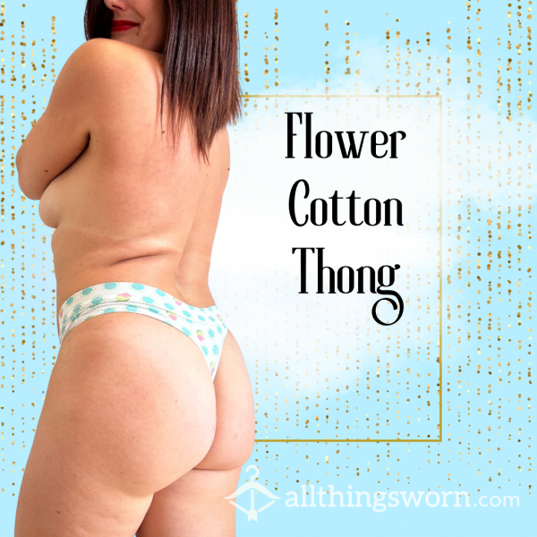 Flower Cotton Thong