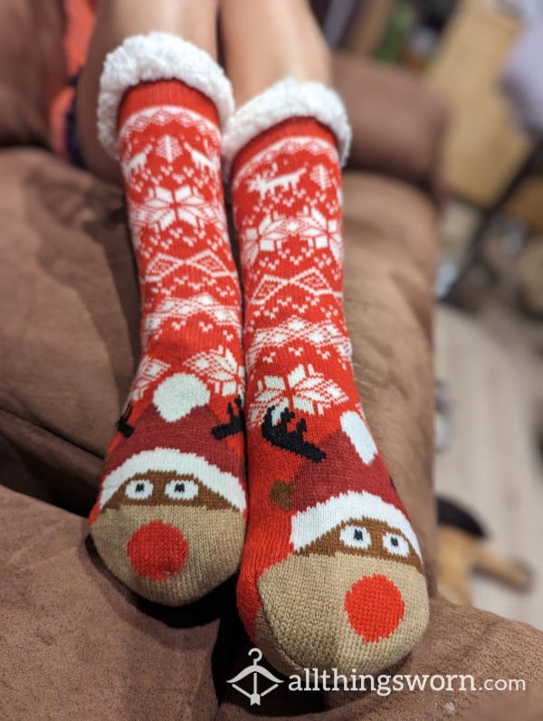 Fluffy Christmas Socks 😍