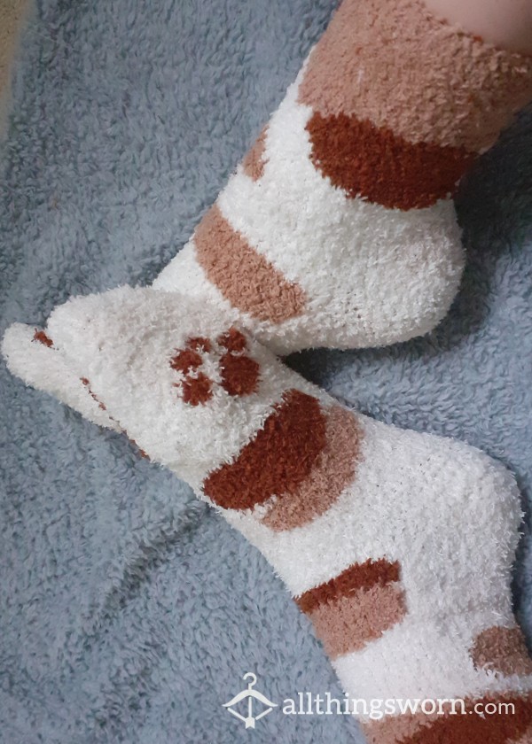 Fluffy Kitty Cat Socks Uwu