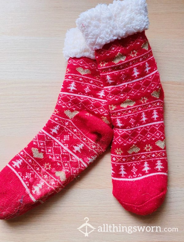Fluffy Long Christmas Socks 🎄