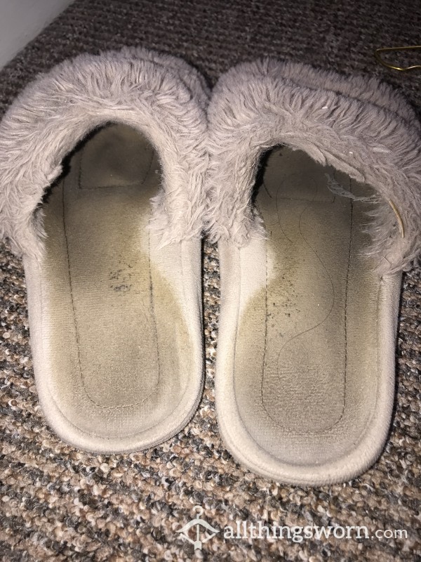 Fluffy Open Toe Slippers Worn For Over A Year