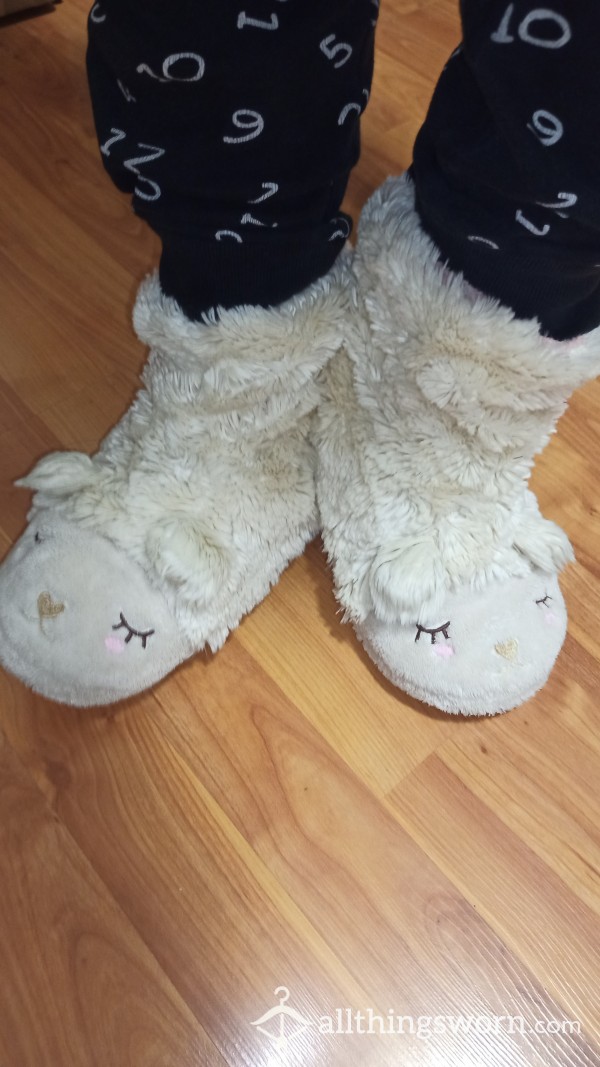 Fluffy Slippers Sheep Form Worn For Years