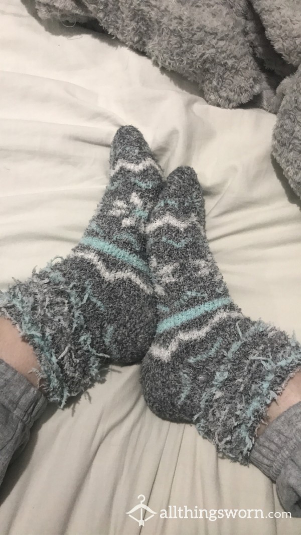 Fluffy Snowflake Socks