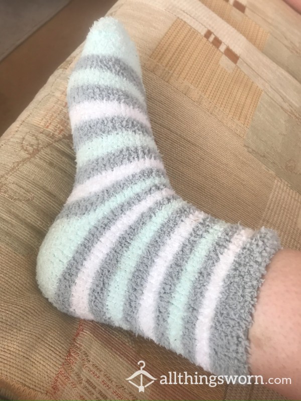 Fluffy Soft Stripy Ankle Socks