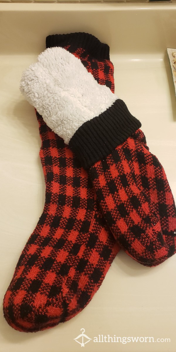Fluffy Sweater Slipper Socks