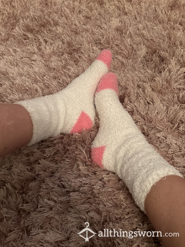 Worn Fluffy White Socks