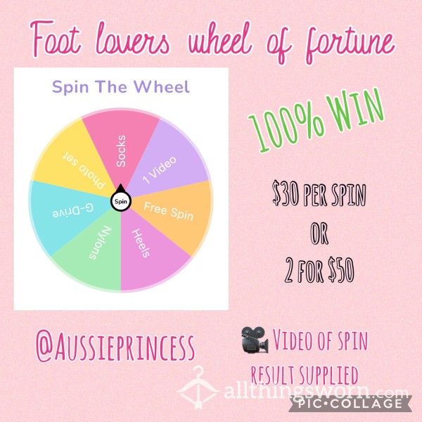 Foot Lovers Wheel Of Fortune | 100% Win Rate | $30 To Play