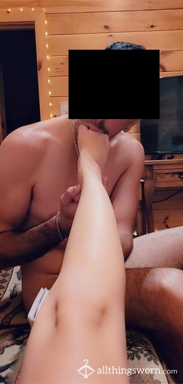 Foot Worship - Cuckold Husband Sucking And Licking Toes
