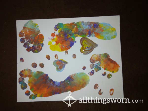 👣Footprint & Fingerprint/Finger & Foot Painting👣 Want To Show Case Your Foot Fetish In A Fun, Abstract Way? Can't Go Wrong With Some Body Art!!