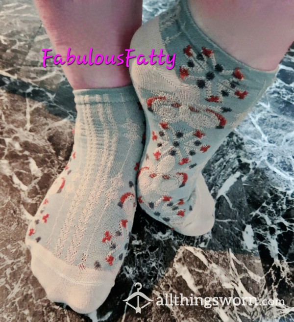 Forget Granny Panties, Get Your Granny Embroidered Ankle Socks! Worn By Super Cute And Petite Feet 😍