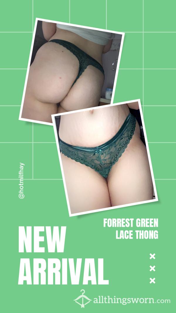 Forrest Green Lace Thong