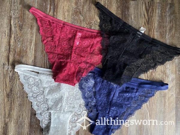 FREE SHIPPING! 4 Different Panties!! Lacey And Sexy!! *24 Hour Wear*