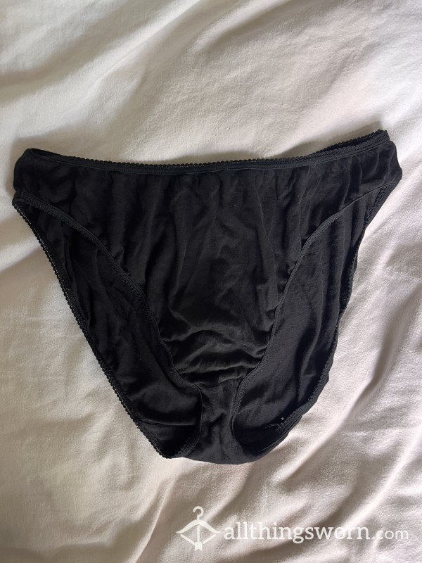 Full Back Black Cotton Panties