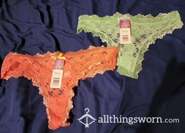 Full Lace Neon Thongs Size L