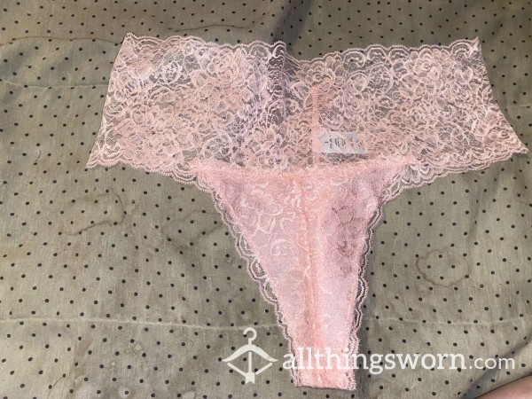 Pale Pink Full Lace Thong