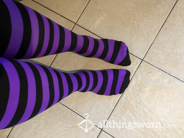 Fun And Funky Plus Size Thin Stockings Well Worn