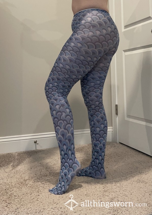 Fun Blue Patterned Tights