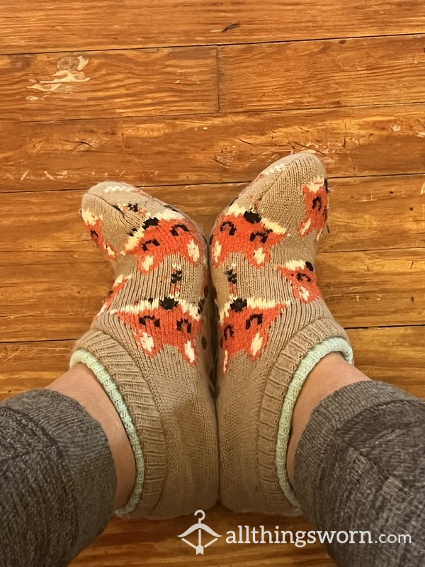 🦊 Furry Fox Slipper Socks 🧦