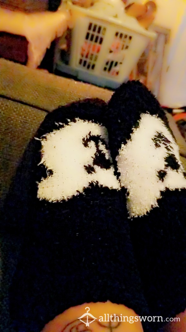 Fuzzy Black Bear Socks