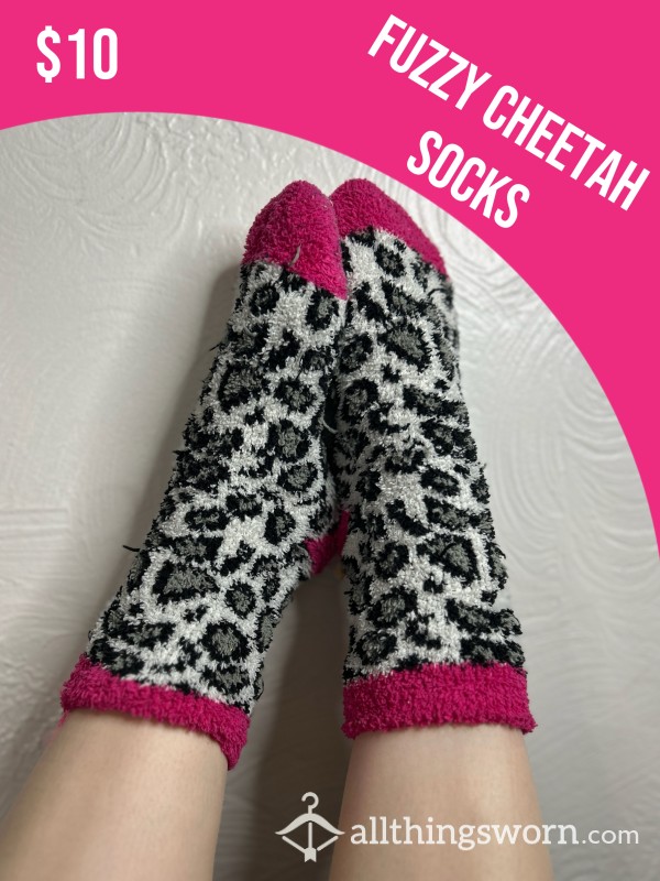 Fuzzy Cheetah Socks