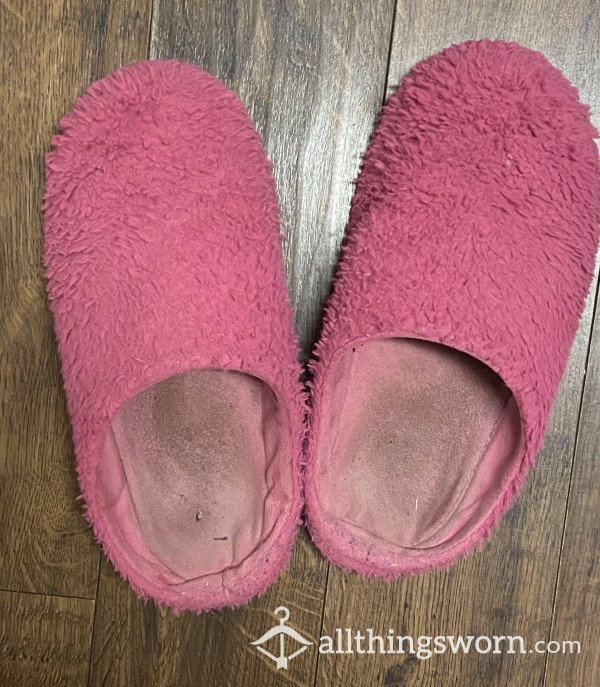Fuzzy Pink Slippers