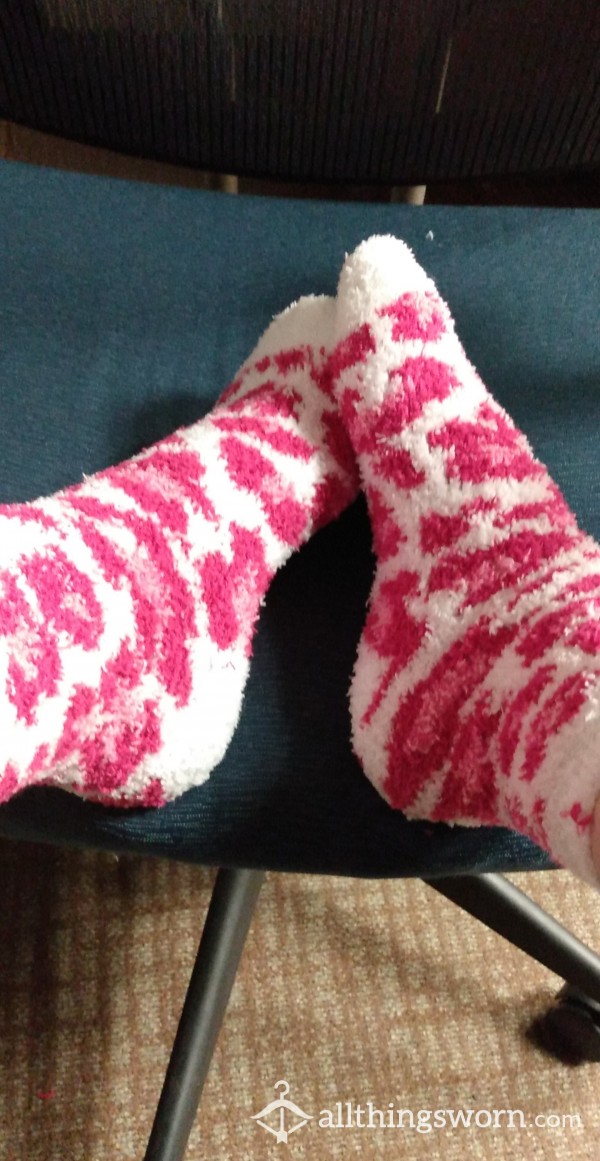Nurse's Fuzzy Pink Socks