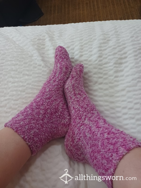 Fuzzy Pink Socks