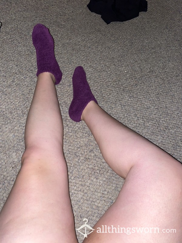 Fuzzy Purple Socks