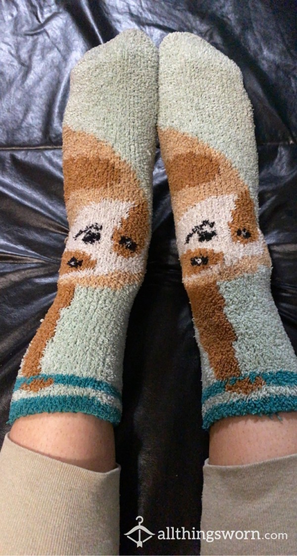 Fuzzy Sloth Socks