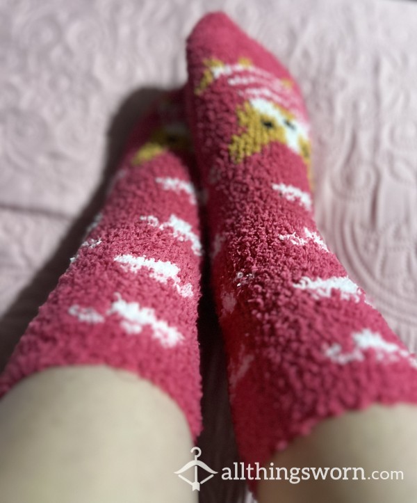 Fuzzy, Warm, Soft, Pink Bed Socks $30aud