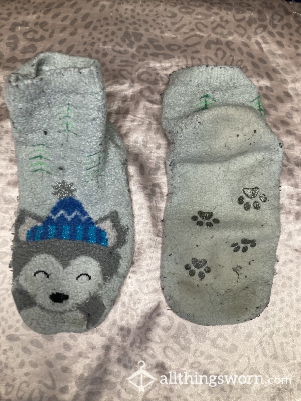 Fuzzy Wolf Socks