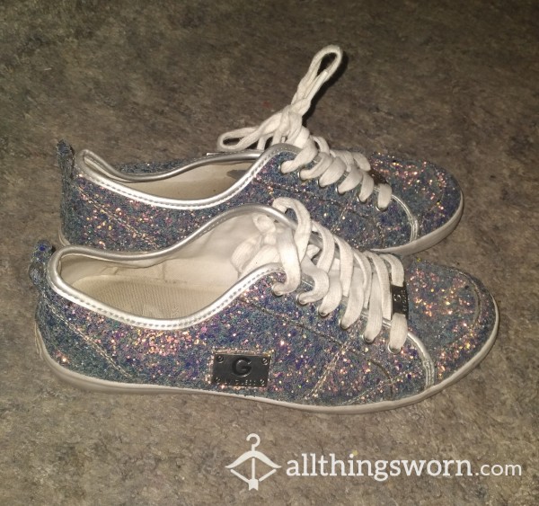 G By Guess Glitter Color Changing Sneakers.