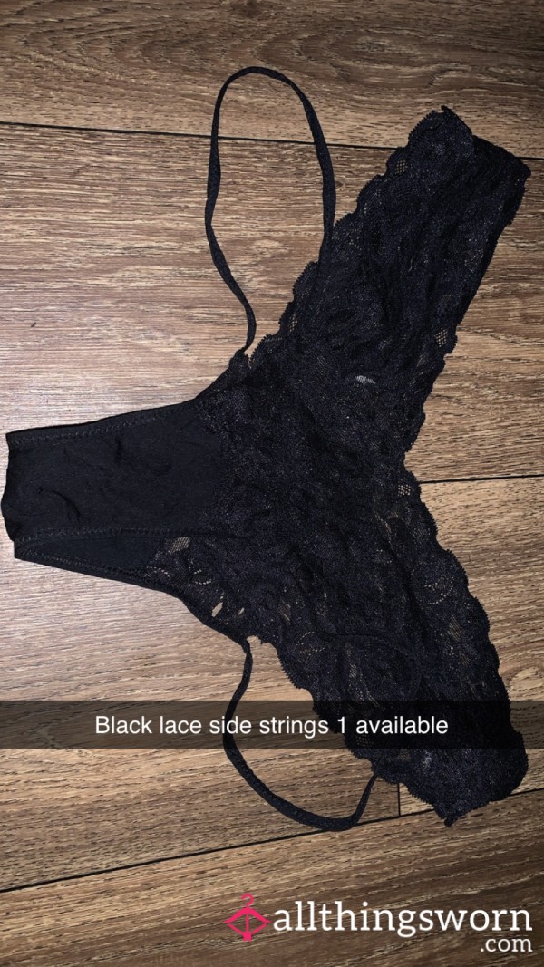 Sold Gentlemen’s Black Lace Thong Panty
