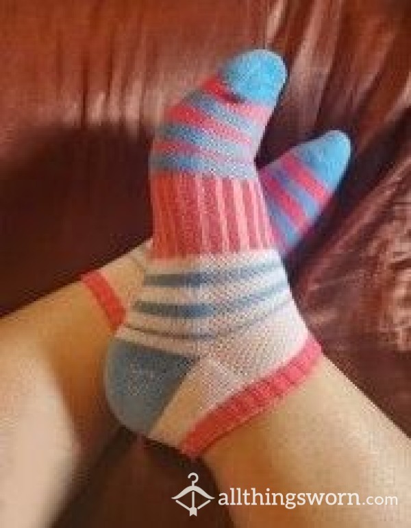 Girly Workout 24/7 Socks Worn One Week (More Or Less)(random Pair)