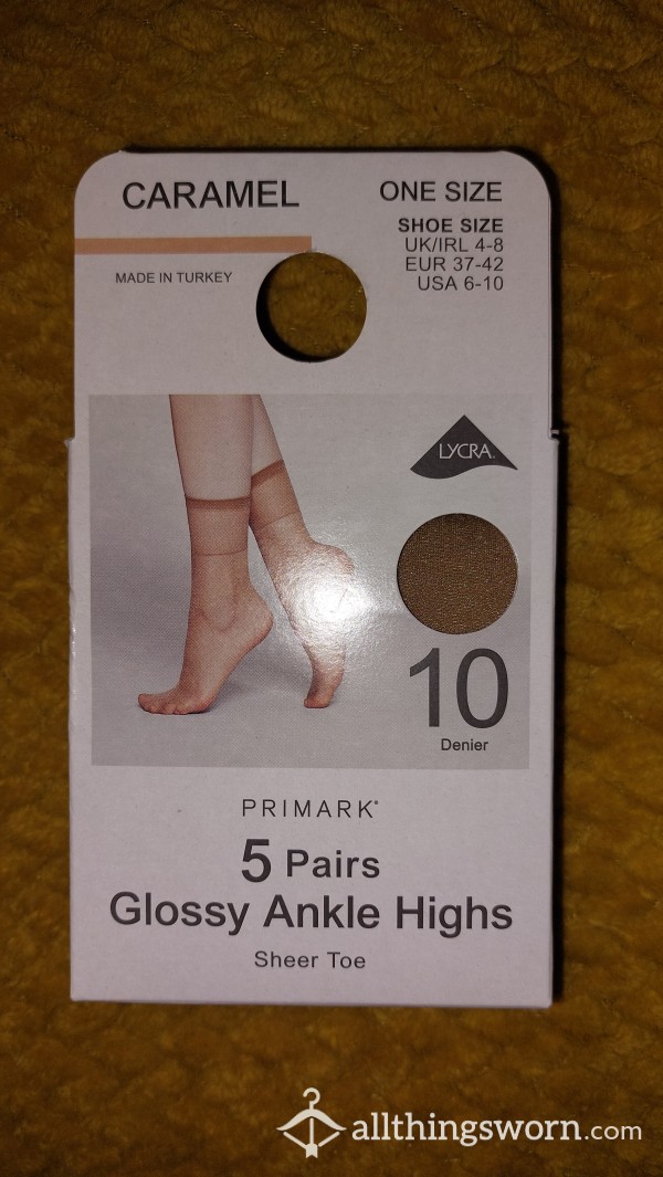 Glossy Ankle Socks. 5 Pairs Avaliable