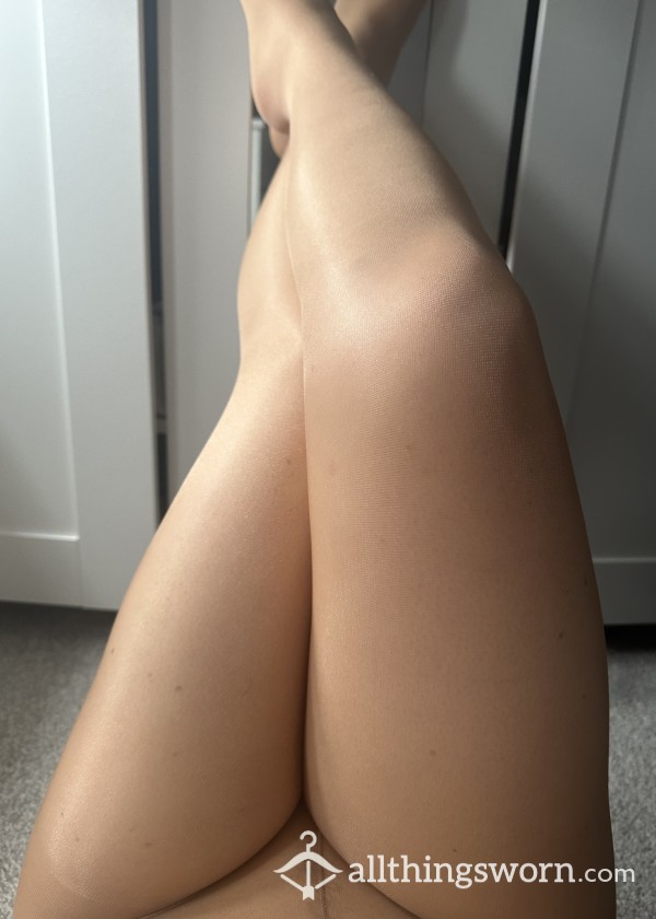 Glossy Nude Tights Worn For Your Pleasure 😜