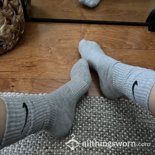 Goddess Nike Grey Crew Socks